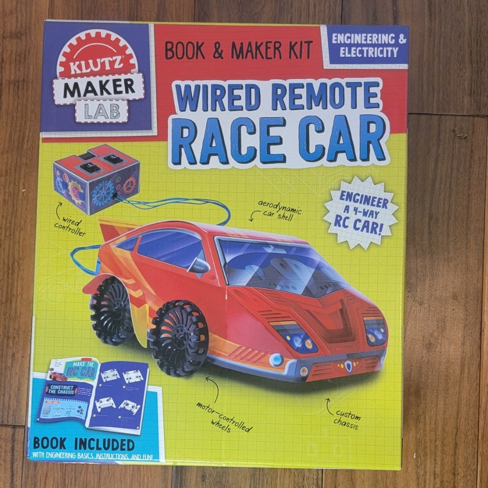Wire Remote Racecar Book and Makerkit (NIB)